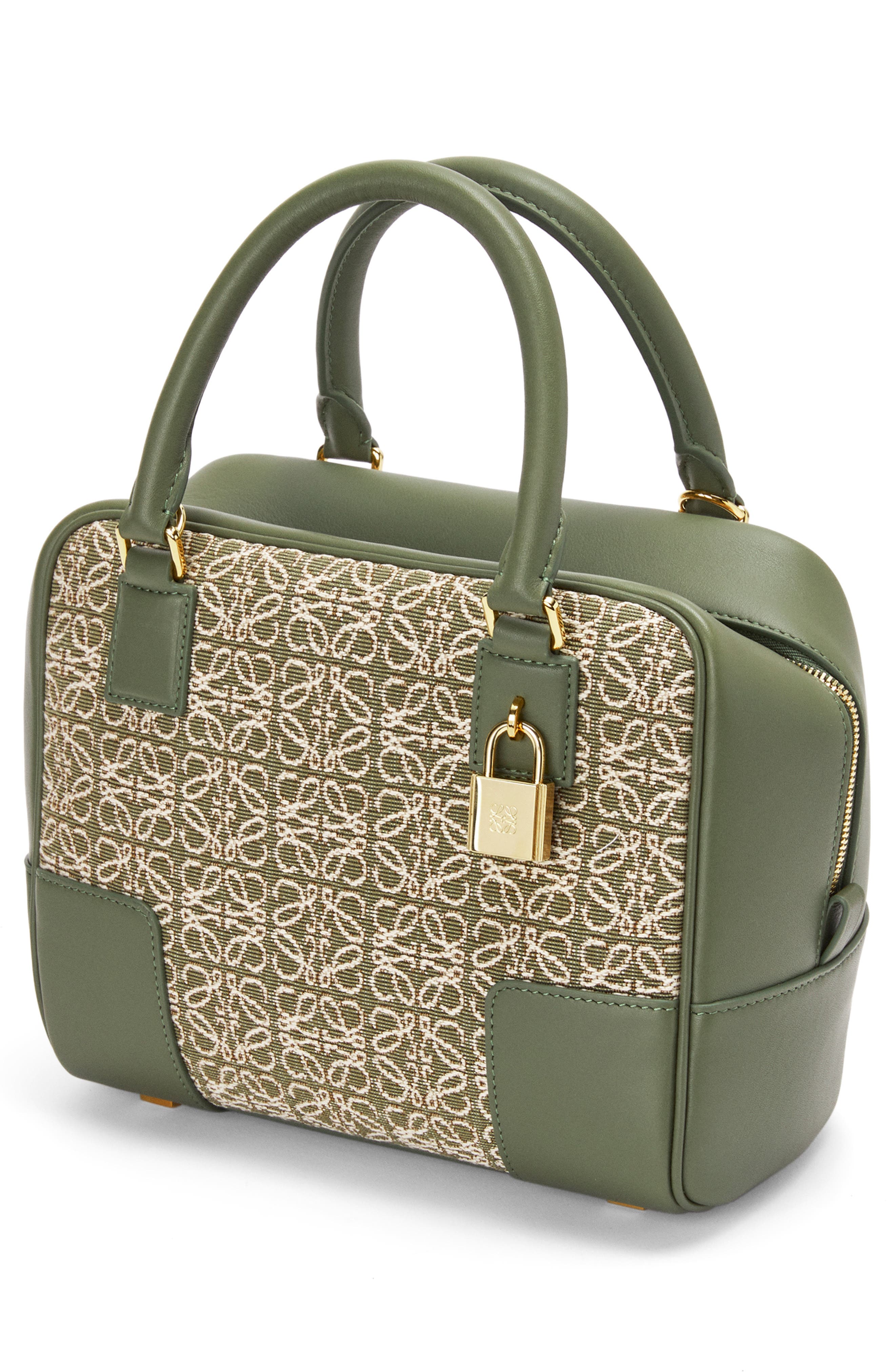 Loewe Amazona 19 Square Logo Canvas & Leather Satchel, Alternate, color, 