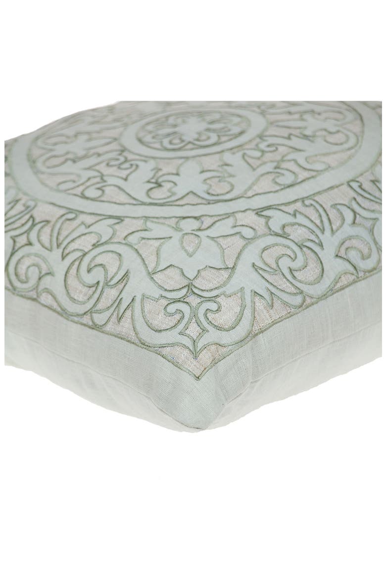 Fleura Embroidered Throw Pillow, Alternate, color, BEIGE