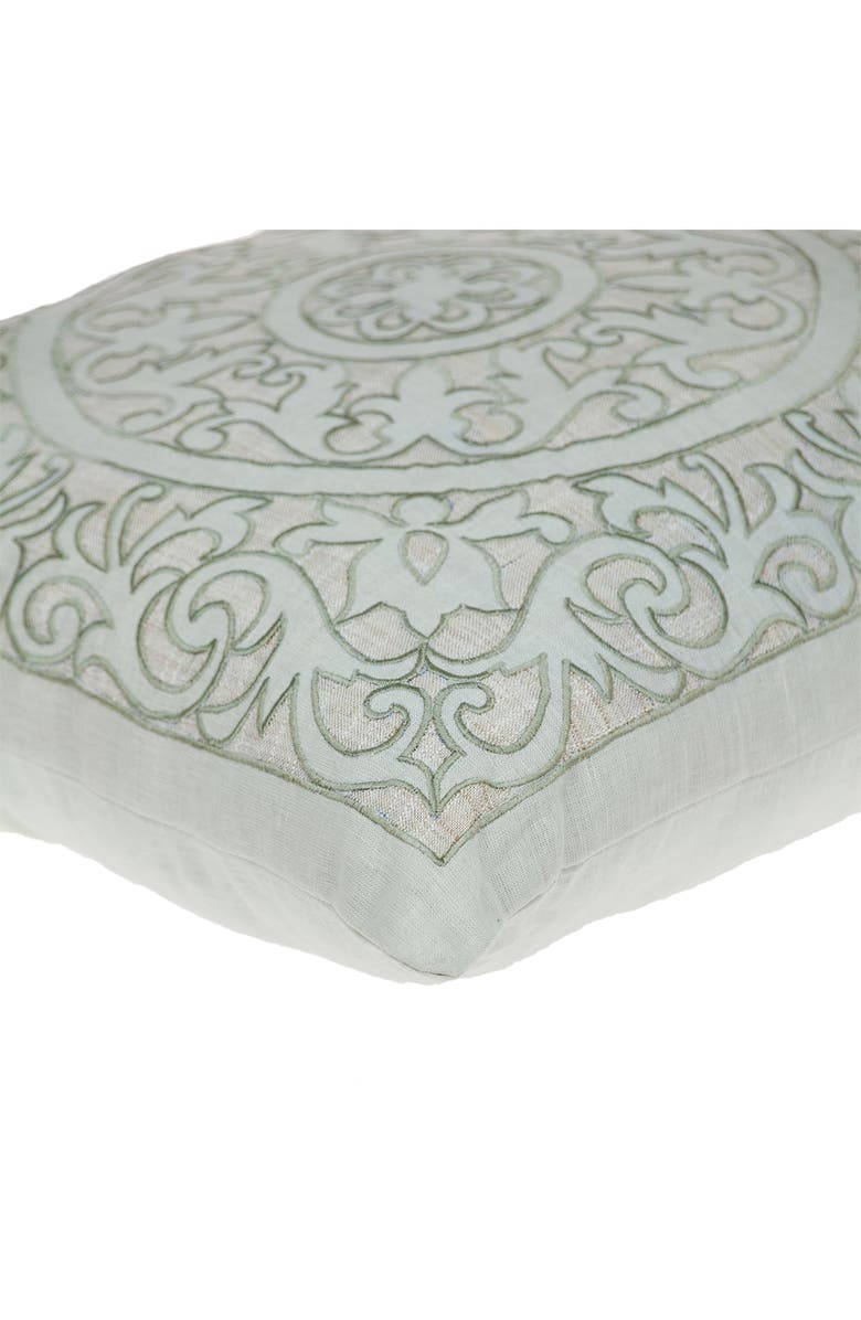 PARKLAND COLLECTION Fleura Embroidered Throw Pillow, Alternate, color, Beige