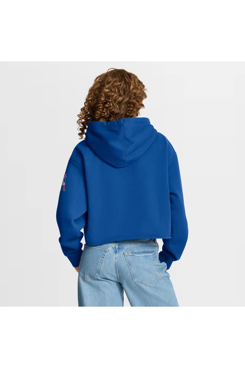 Women's Fanatics Royal New England Patriots Oversized Hometown Heritage Cropped Hoodie, Alternate, color, Royal