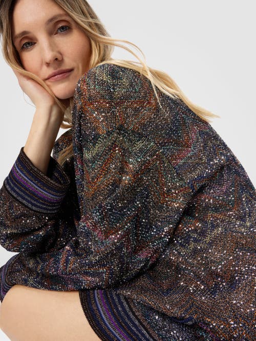 Missoni Zigzag Pattern Cardigan Sweaters And Cardigans Multicolor In Brown