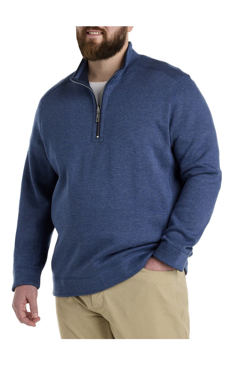 Tommy Bahama Big & Tall Flip Coast Reversible 1/2-Zip Pullover, Main, color, Blue Heather