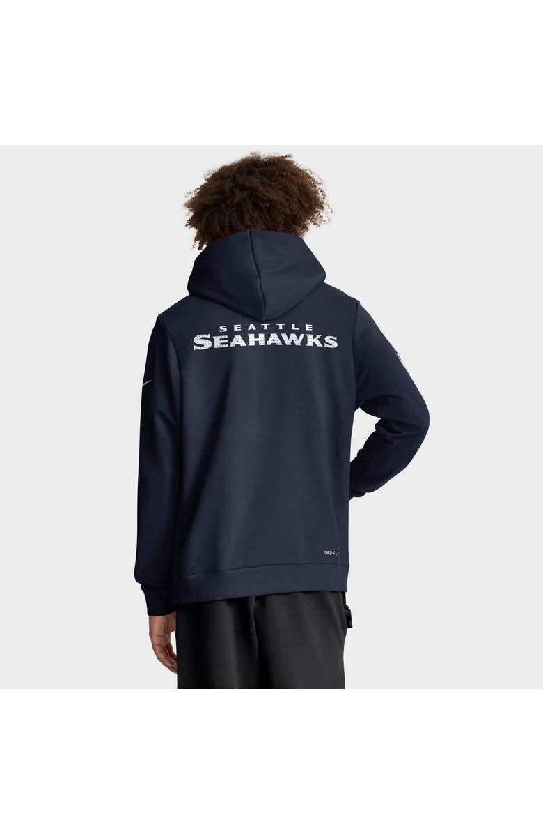 Nike Men's Nike College Navy Seattle Seahawks Sideline Standard Issue Initial Home Dri-FIT Hoodie, Alternate, color, College Navy
