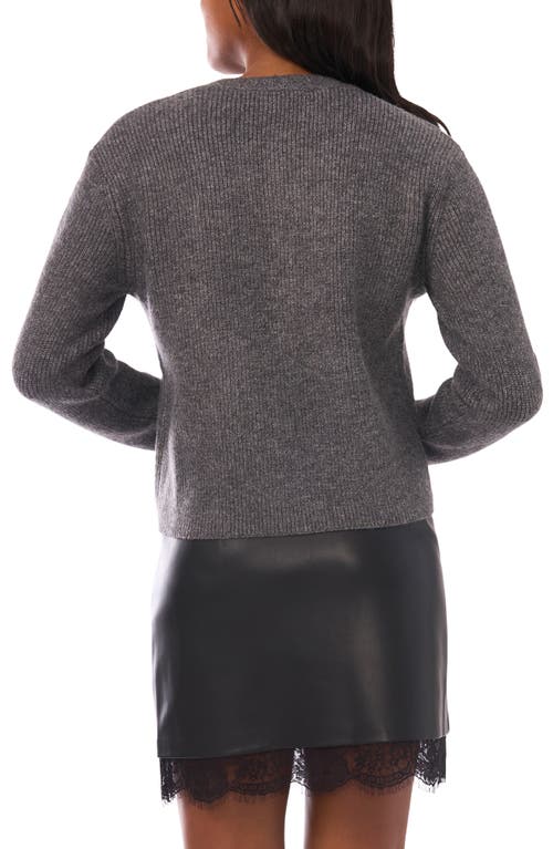 Vince Camuto Crystal Detail Cardigan In Gray