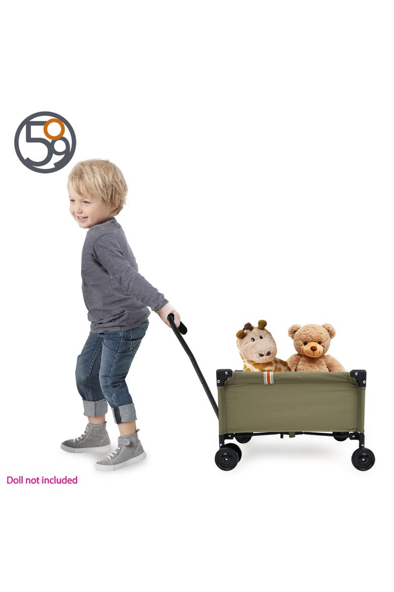 Little Wagon Khaki Folding Pull Along Cart, Alternate, color, Green