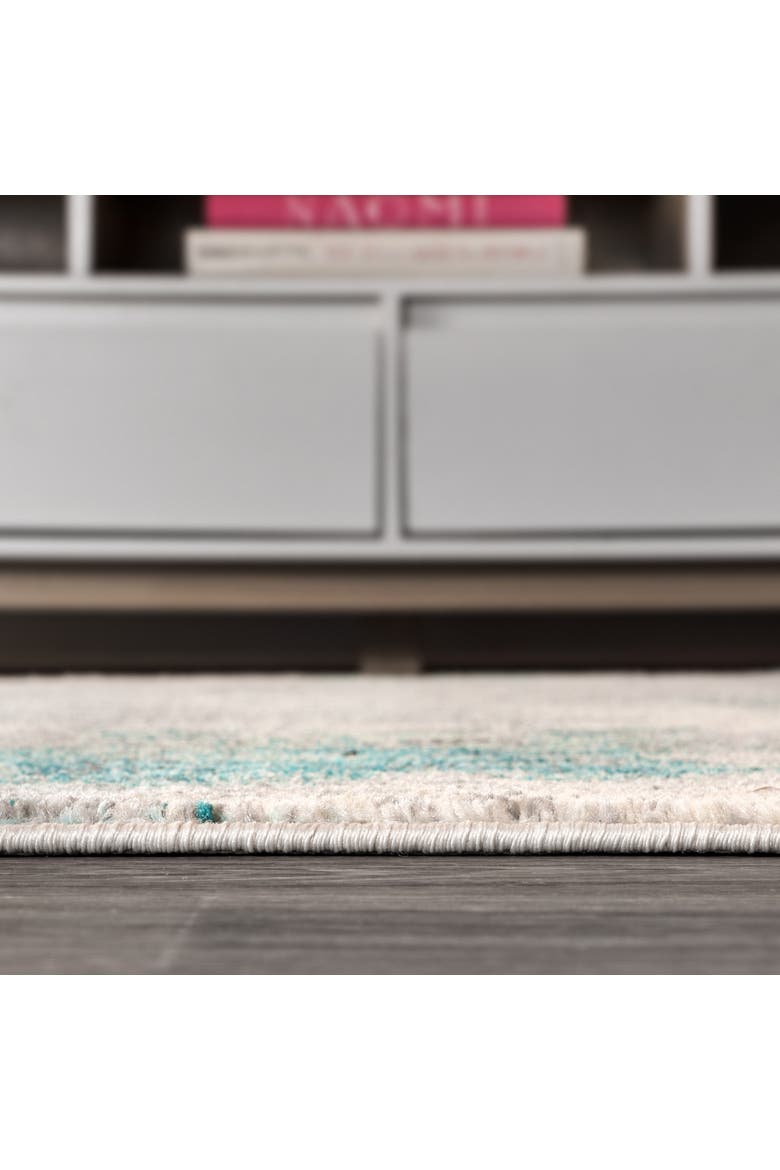 Contemporary POP Modern Abstract Vintage Area Rug, Alternate, color, Ivory-Blue