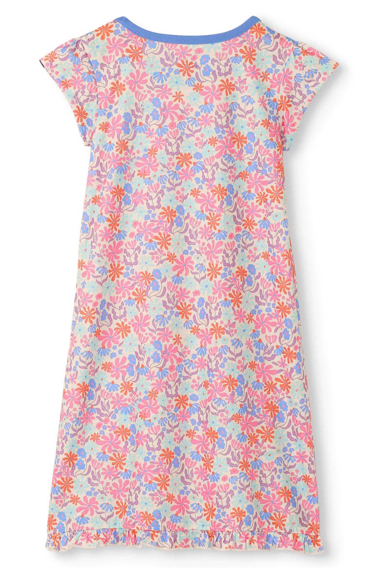 Kids' Whimsical Flowers Ruffle Hem Nightgown, Alternate, color, BLUE
