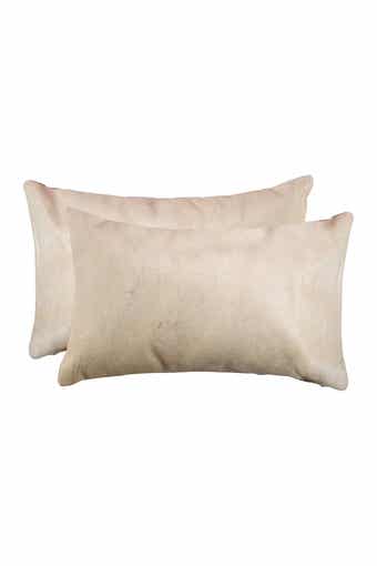 Torino Cowhide Pillow - Set of 2 - 12" x 20" - Tan