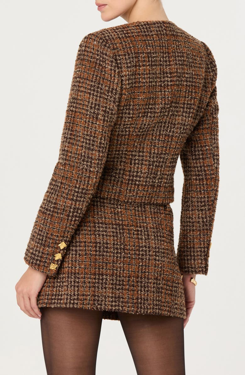 ASTR the Label Kyleigh Tweed Jacket, Alternate, color, Rust Brown