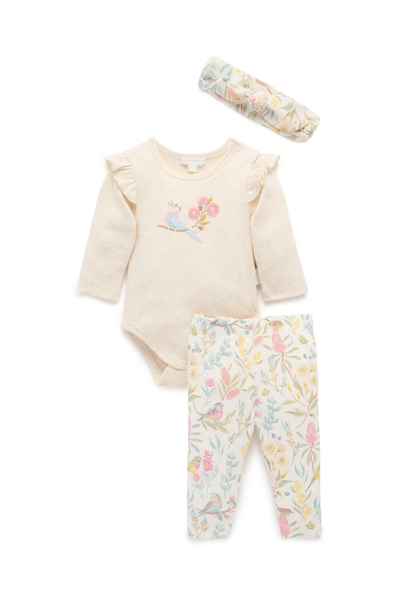 3 Piece Australiana Set with Headband, Main, color, Aviary Garden