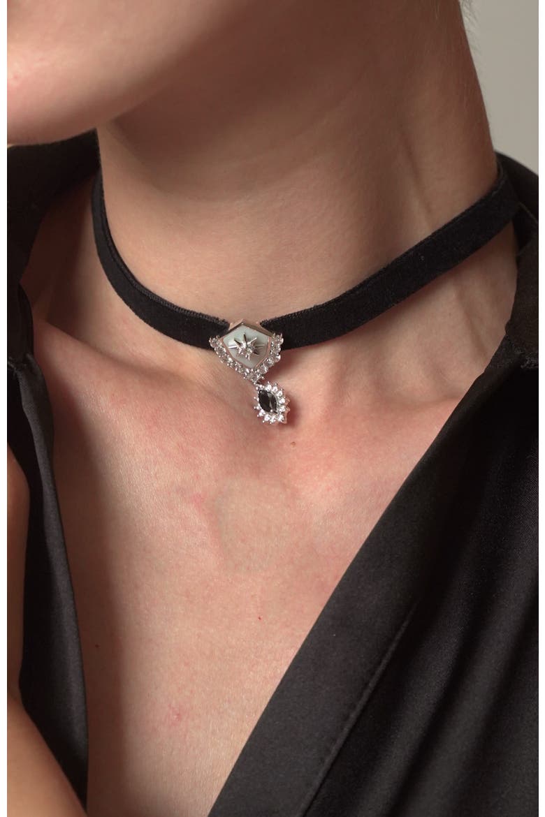 Guardian of the Galaxy Choker, Alternate, color, Black & Sliver&Crystal Clear