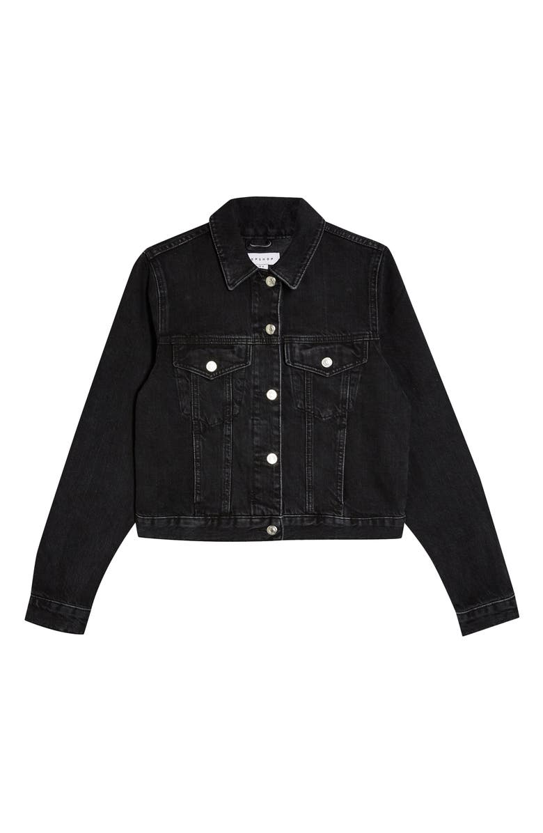 Topshop Tilda Crop Denim Jacket, Alternate, color,