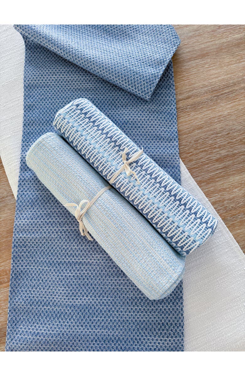 Anaya Bay View Blue Indoor Outdoor Table Runner, Alternate, color, Blue