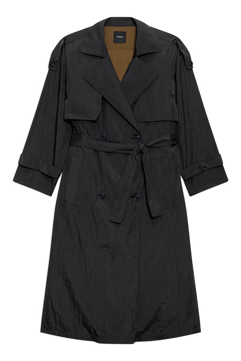 Recycled Nylon Trench Coat, Alternate, color, BLACK - 001