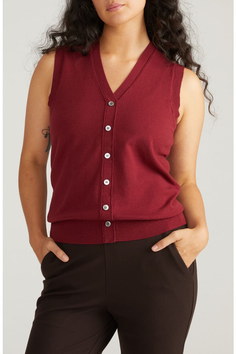 Frankie Sweater Vest, Main, color, CHERRY RED