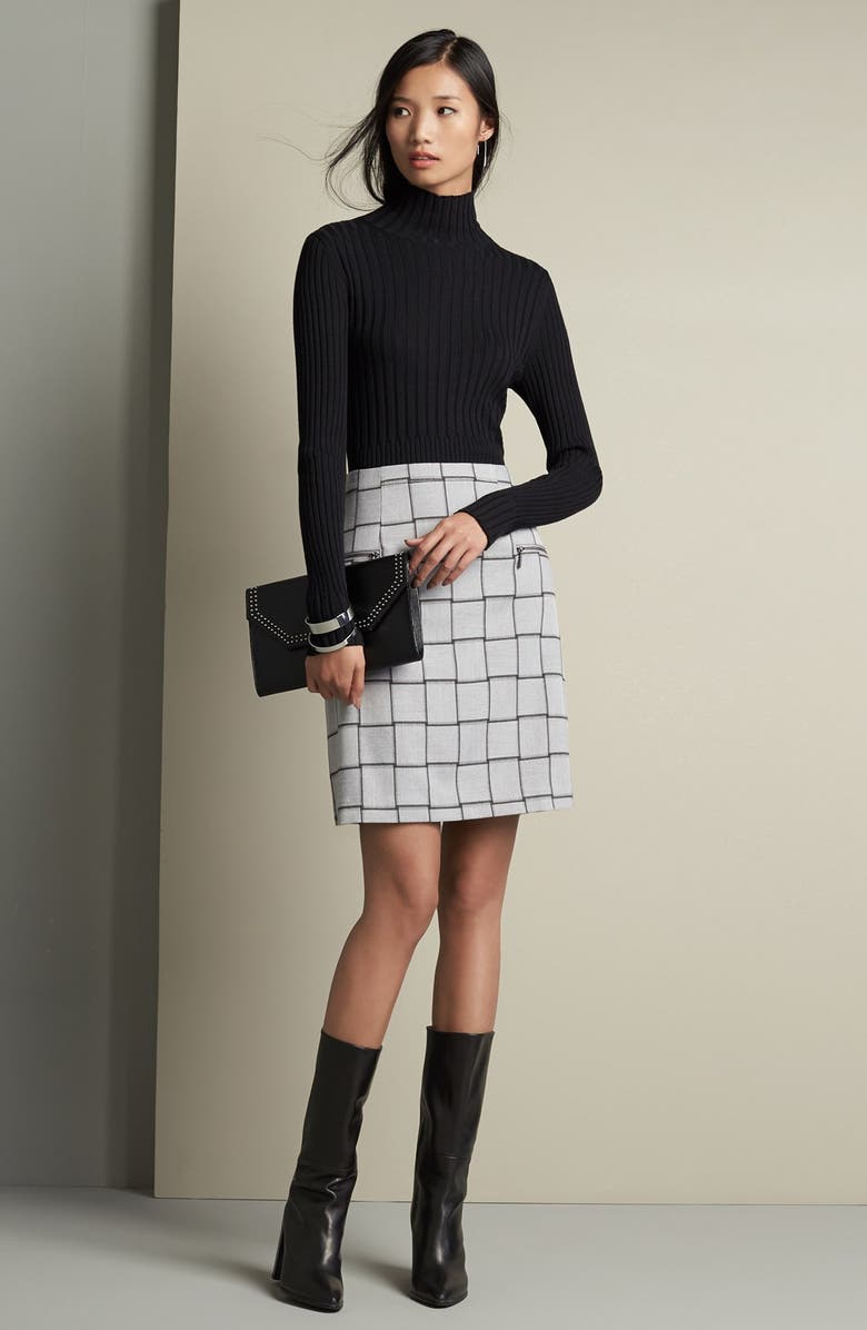 Halogen<sup>®</sup> Ribbed Long Sleeve Turtleneck Top, Alternate, color, 