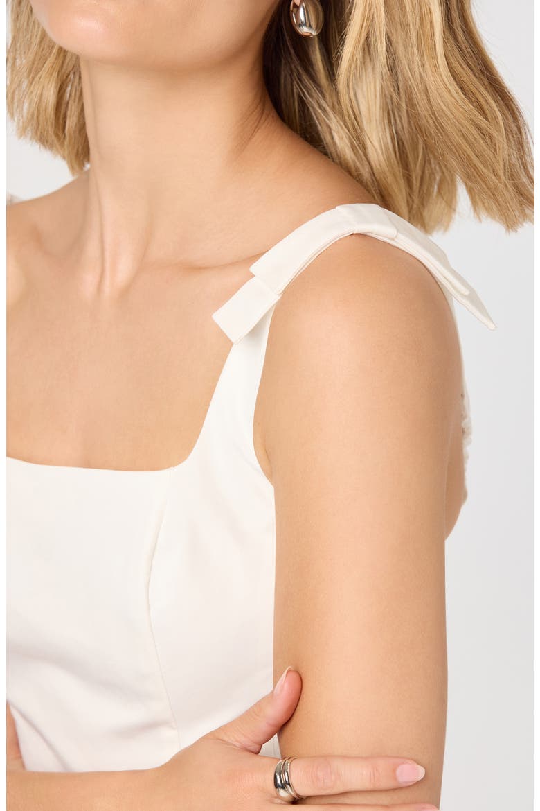Alexcia Bow Strap Corset Top, Alternate, color, WHITE