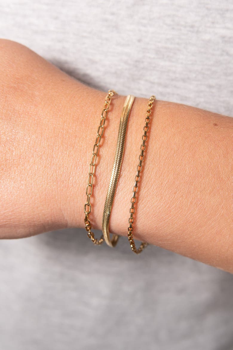 Everyday Herringbone Chain Bracelet, Alternate, color, Gold