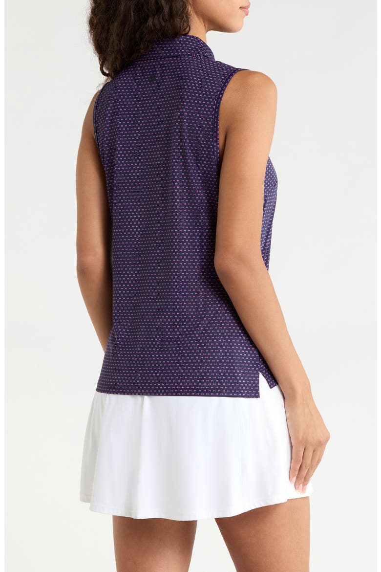 Geo 2 Silky Tech Performance Sleeveless Golf Polo, Alternate, color, TWILIGHT / KNOCKOUT PINK