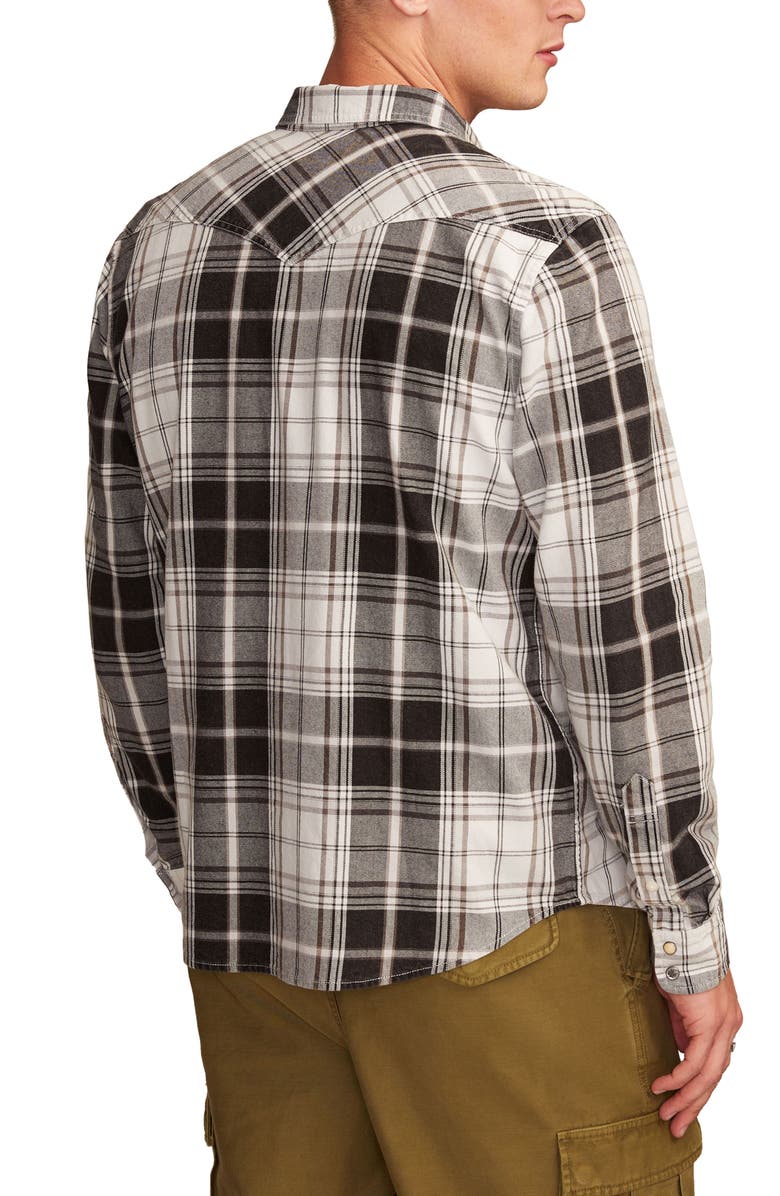 Lucky Brand Sulfur Masa Plaid Snap-Up Western Shirt, Alternate, color, Cream Multi