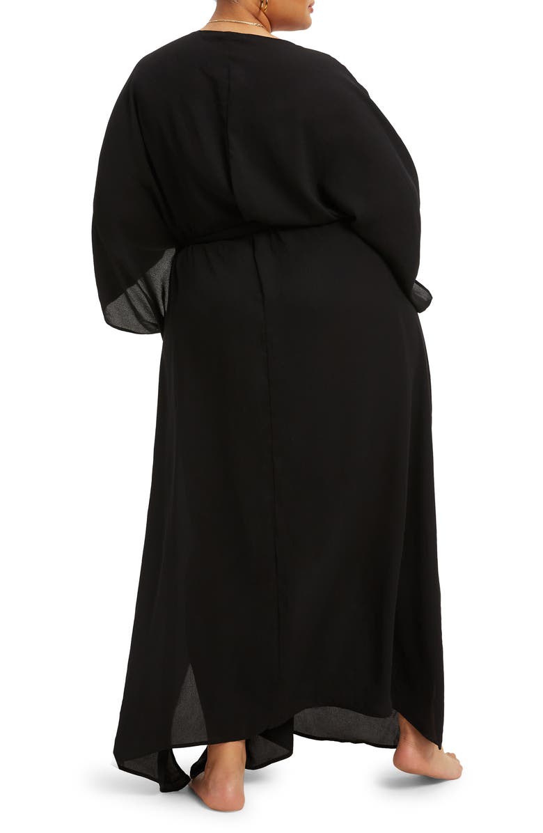 Good American Goddess Cover-Up Robe, Alternate, color, Black001