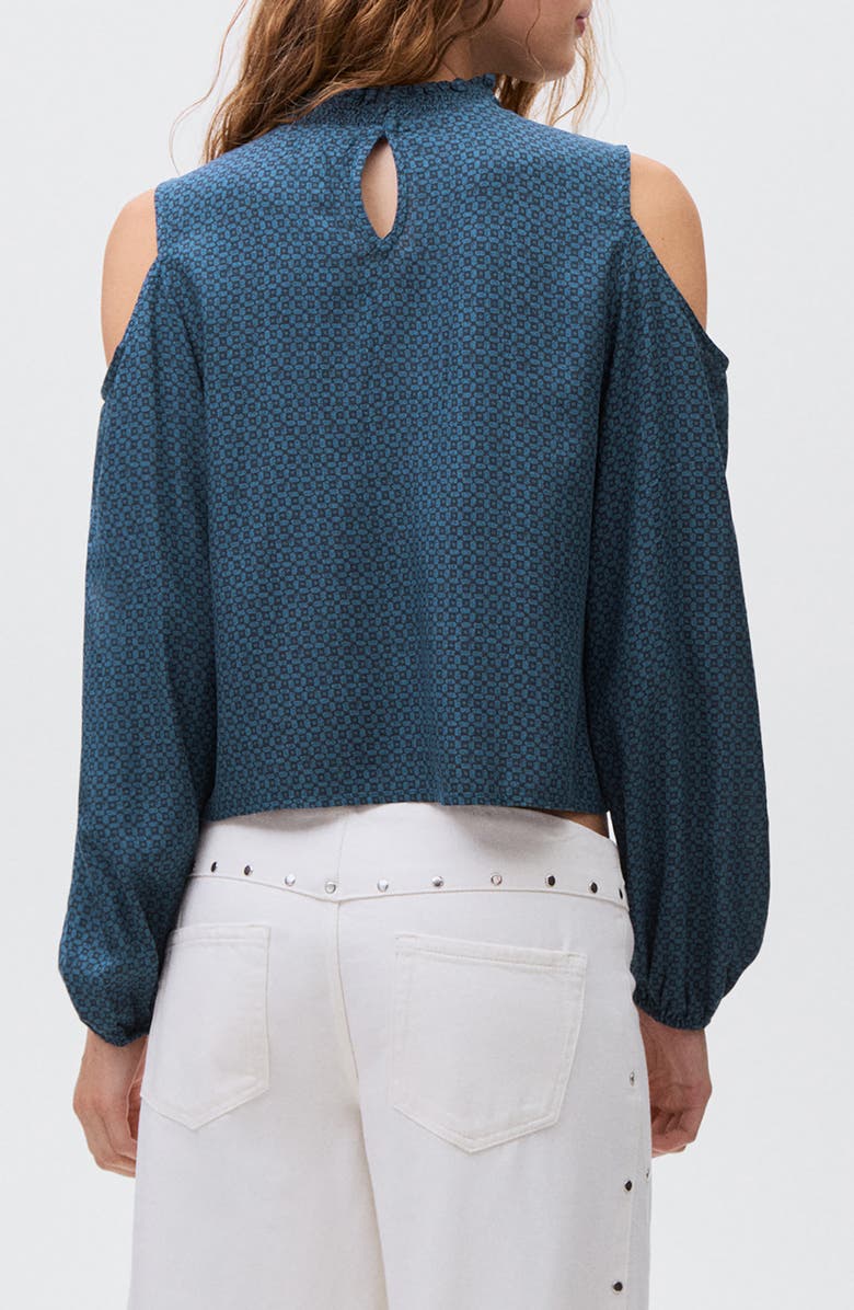 MANGO TEEN Print Cutout Top, Alternate, color, Navy