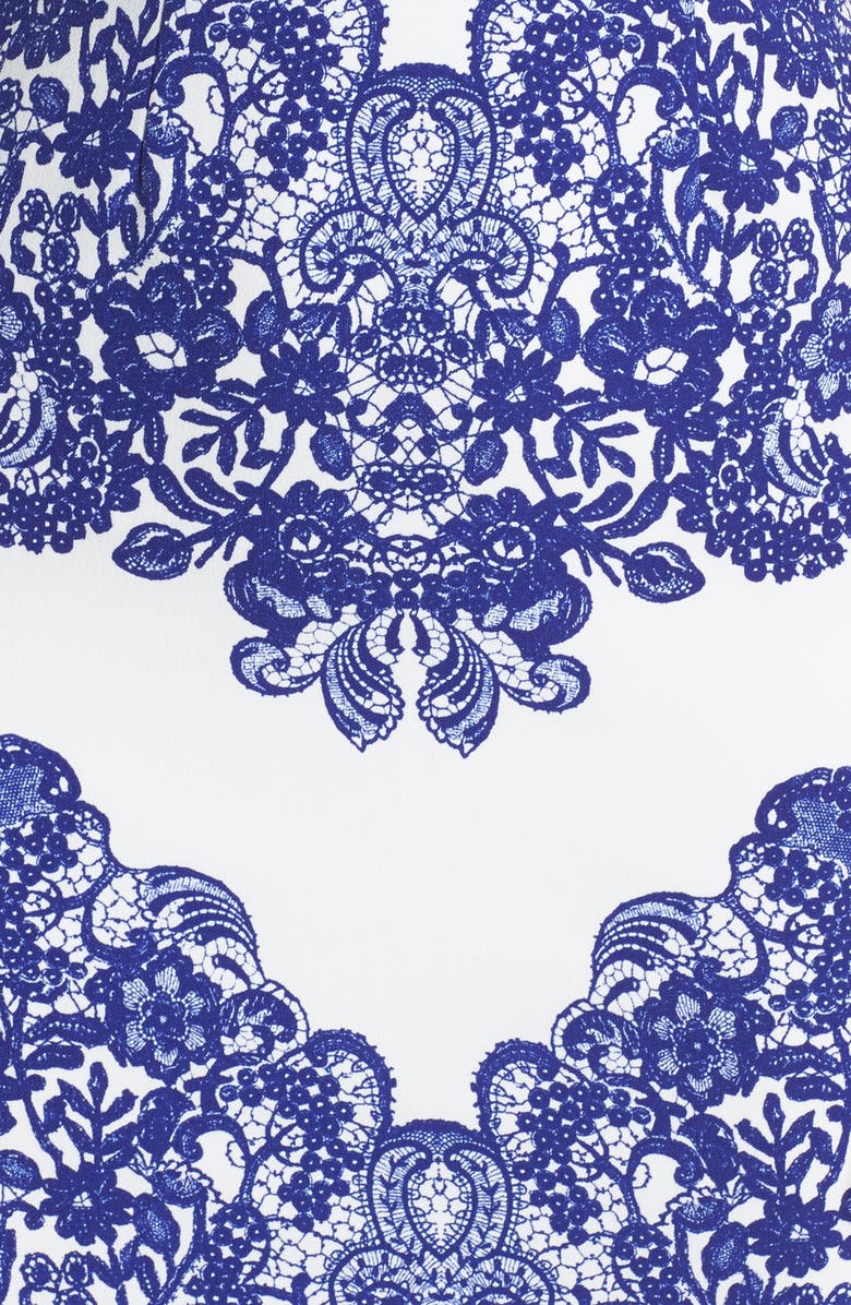 Adrianna Papell Lace Print Sheath Dress, Alternate, color,