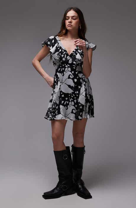 Topshop Floral Ruffle Chiffon Minidress