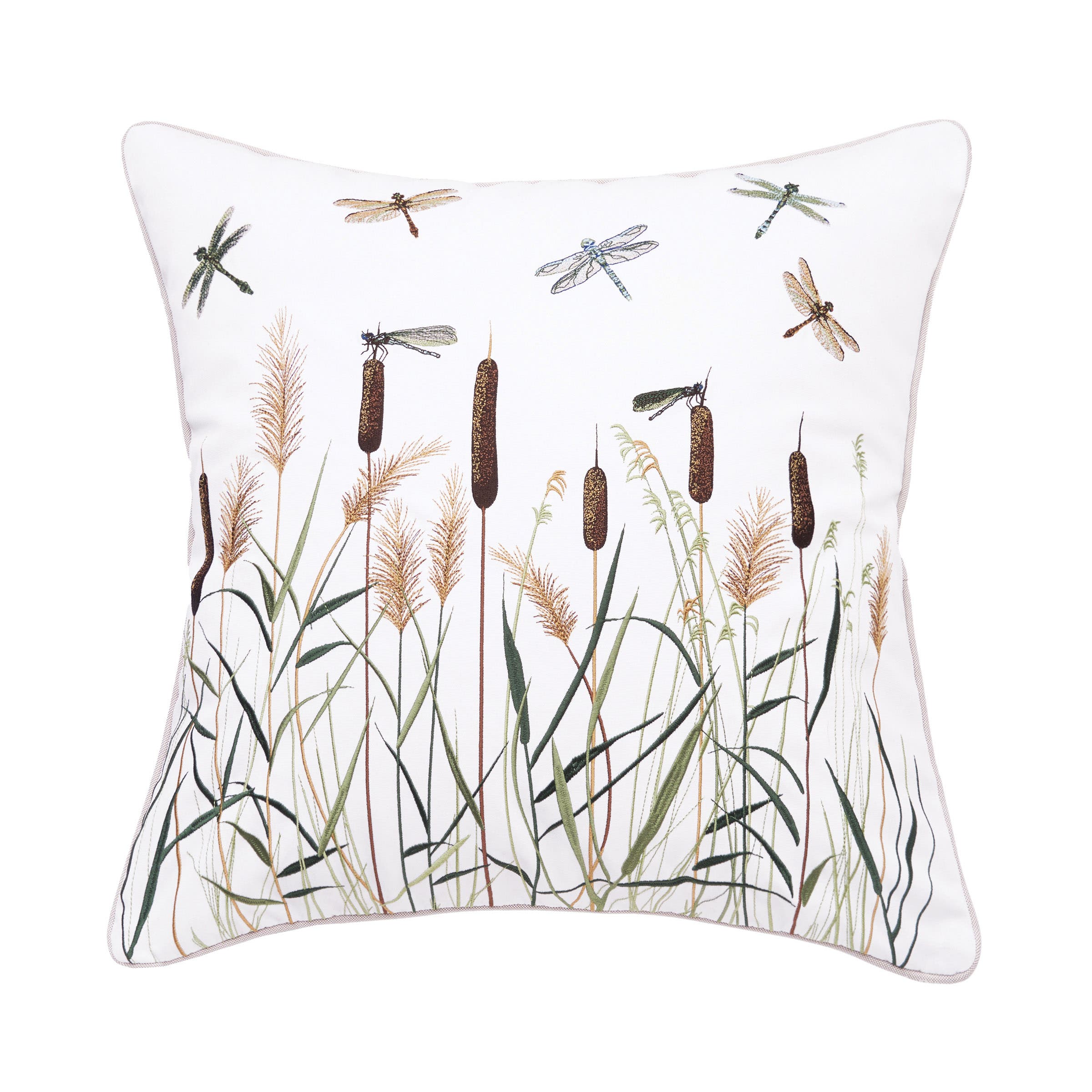Rightside Designs Dragonfly Creek Pillow In Green