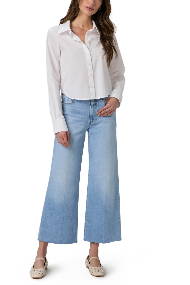 Anessa High Waist Frayed Hem Crop Wide Leg Jeans, Alternate, color, LUMINARIES