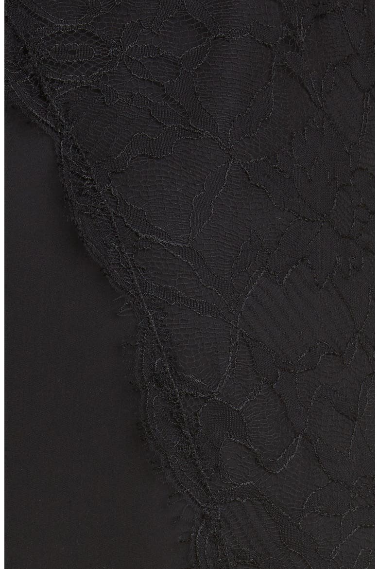 Ash Open Back Handkerchief Hem Lace Dress, Alternate, color, BLACK