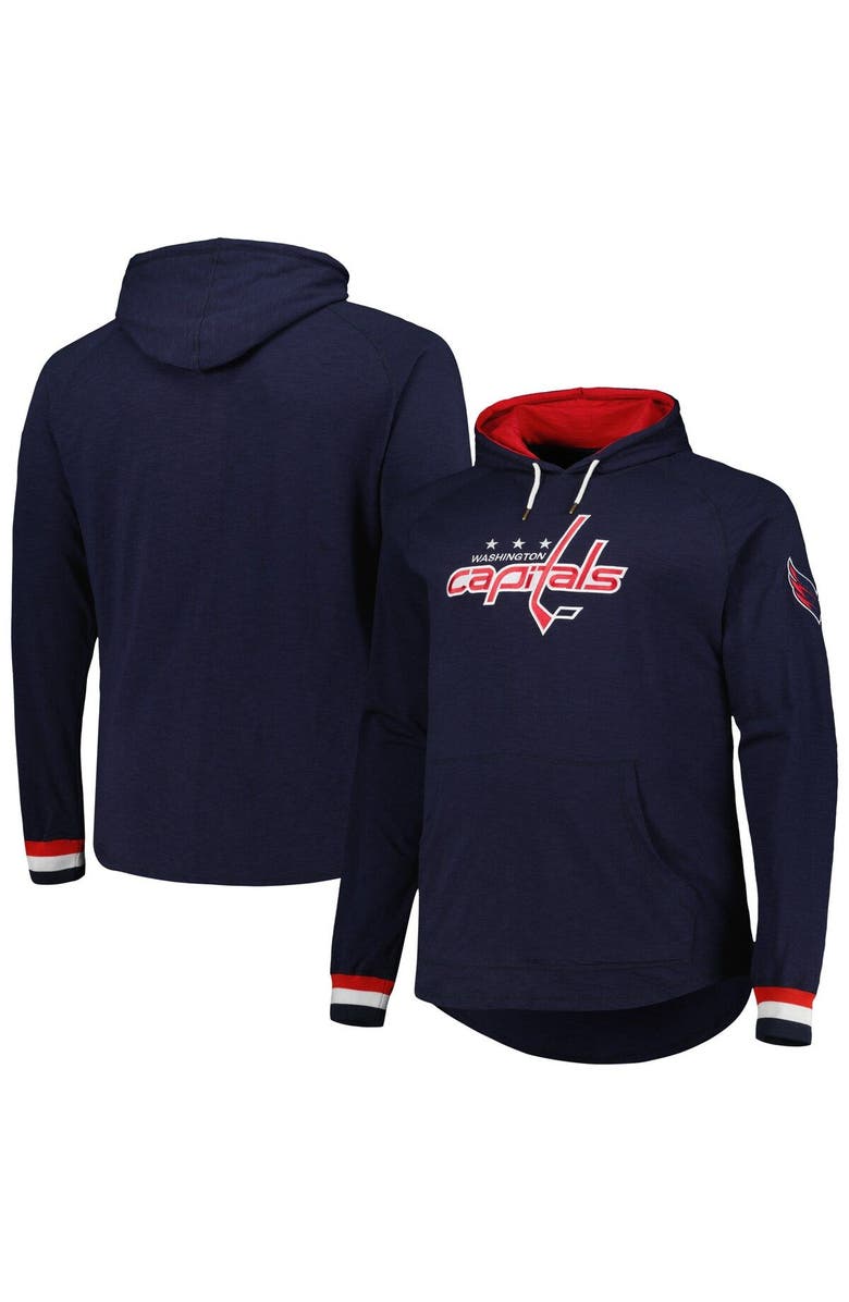 Mitchell & Ness Men's Mitchell & Ness  Navy Washington Capitals Big & Tall Legendary Raglan Pullover Hoodie, Main, color, 