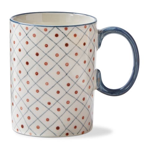 Stamped Grid Mug Multi Stoneware Everyday