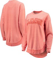 PRESSBOX Women's Pressbox Orange Clemson Tigers Ponchoville Pullover Sweatshirt