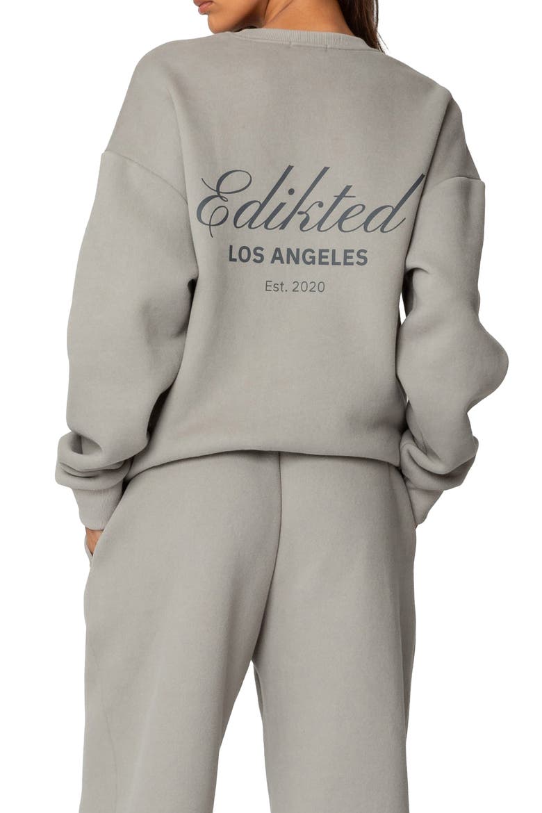 Get Edikted Crewneck Sweatshirt, Alternate, color, GRAY