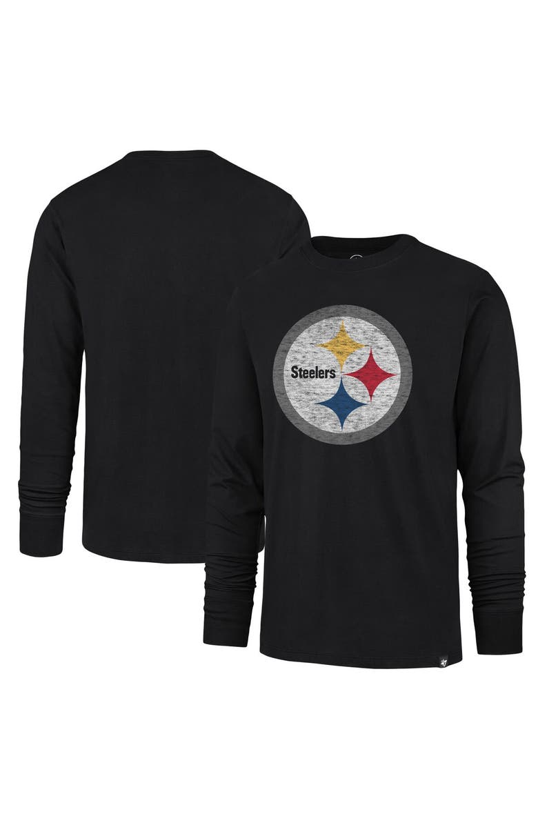 '47 Men's '47 Black Pittsburgh Steelers Premier Franklin Long Sleeve T-Shirt, Alternate, color, Black