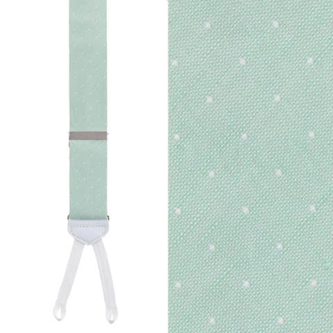 Big and Tall Churchill Chambray Polka Dot Linen Blend Formal End Suspenders (Braces)
