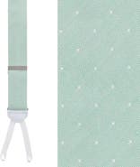 Trafalgar Big and Tall Churchill Chambray Polka Dot Linen Blend Formal End Suspenders