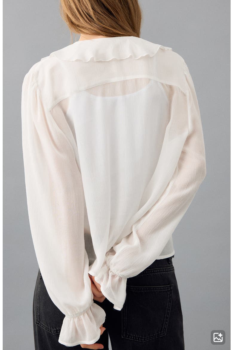 Flowy Ruffle Top, Alternate, color, OFF WHITE