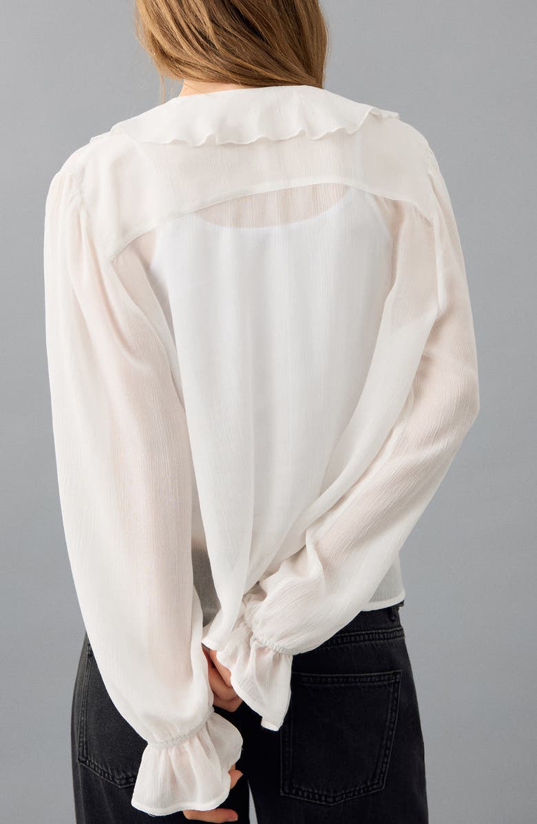 MANGO TEEN Flowy Ruffle Top, Alternate, color, Off White