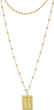 Panacea Initial B Dot Layered Pendant Necklace