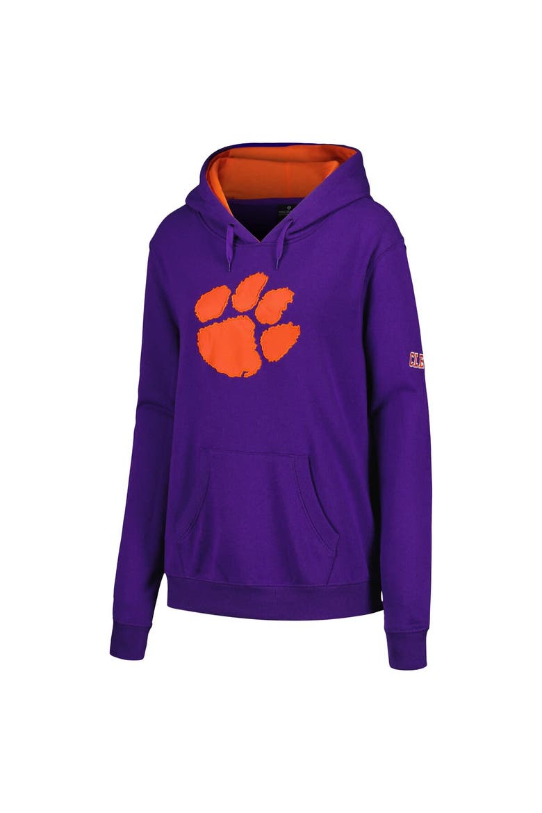Women's Stadium Athletic Purple Clemson Tigers Big Logo Pullover Hoodie, Alternate, color, Purple