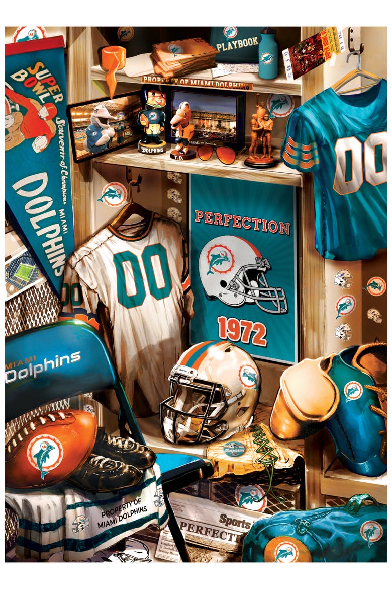Miami Dolphins Locker Room 500pc Puzzle, Alternate, color, Multicolor