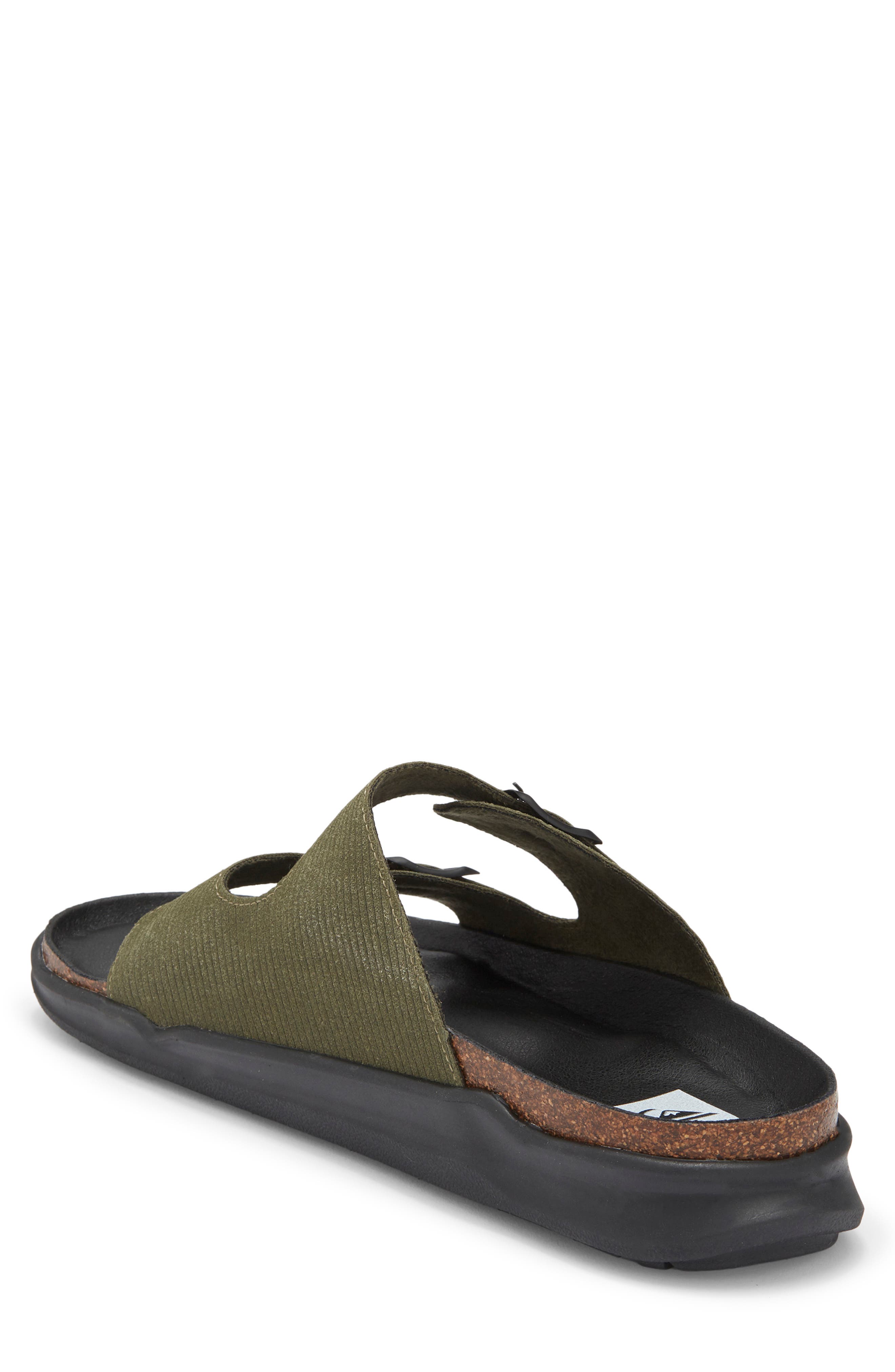 Quiksilver Deck Slide Sandal, Alternate, color, Dark Green/ Tan/ Black