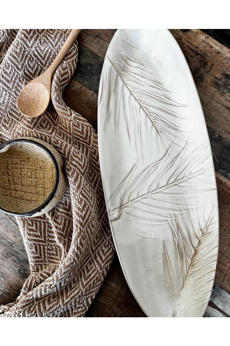 Sandalwood Fern Oval Platter, Alternate, color, Sand