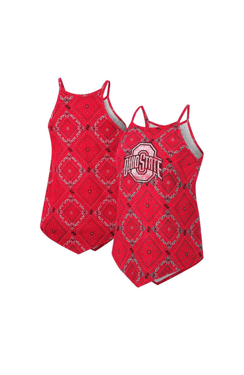 COLOSSEUM X WRANGLER Women's Colosseum x Wrangler Scarlet Ohio State Buckeyes Bandana Tank Top, Main, color, 