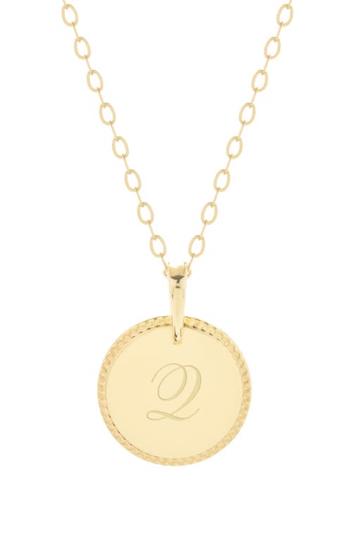 Brook and York Milia Initial Pendant Necklace in Gold Q 
