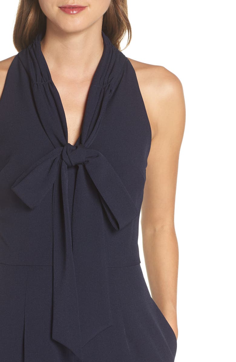 Julia Jordan Tie-Neck Halter Jumpsuit, Alternate, color, 