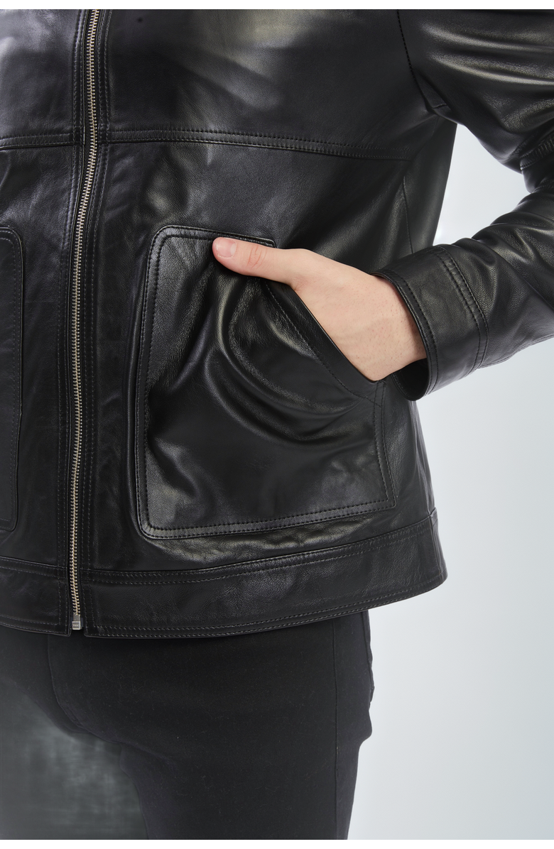 Furniq UK Henry Leather Jacket, Alternate, color, 