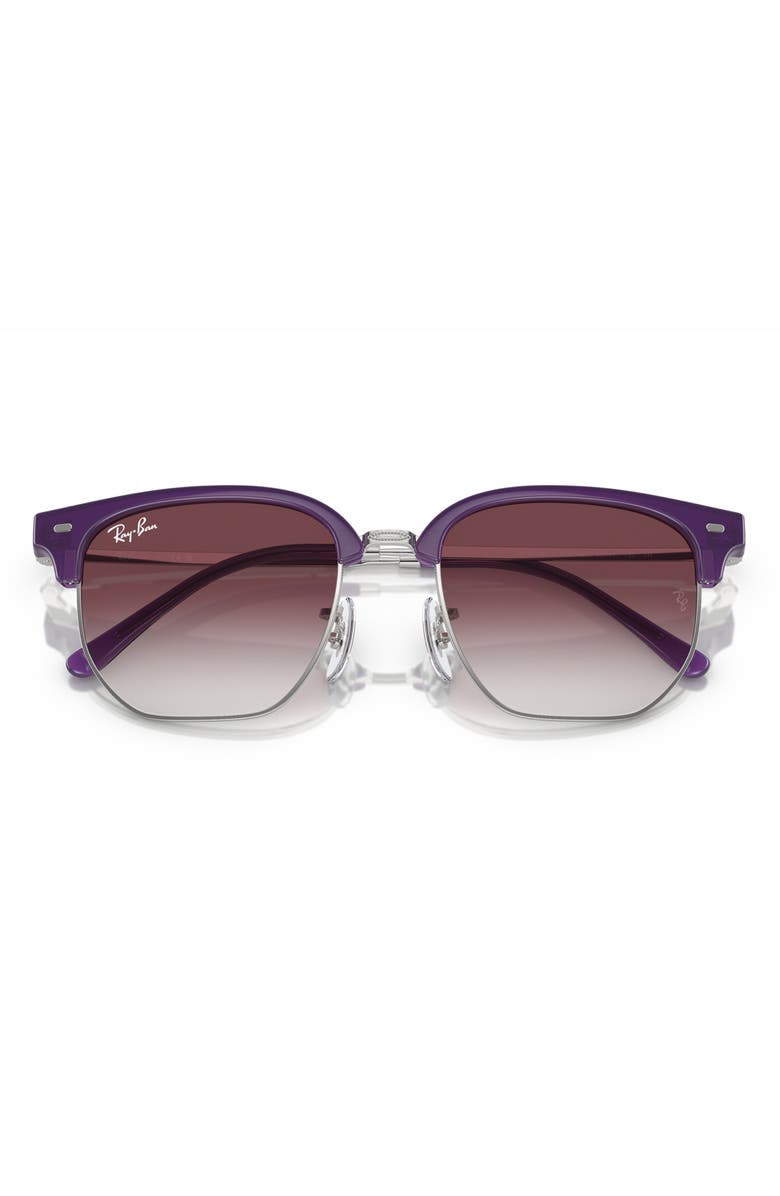 Ray-Ban Kids' Junior New Clubmaster Gradient Polarized 47mm Irregular Sunglasses, Alternate, color, Violet